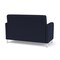 Lesro Siena Lounge Reception Loveseat, Brushed Steel, OH Navy Upholstery SN1501 - alternate 3